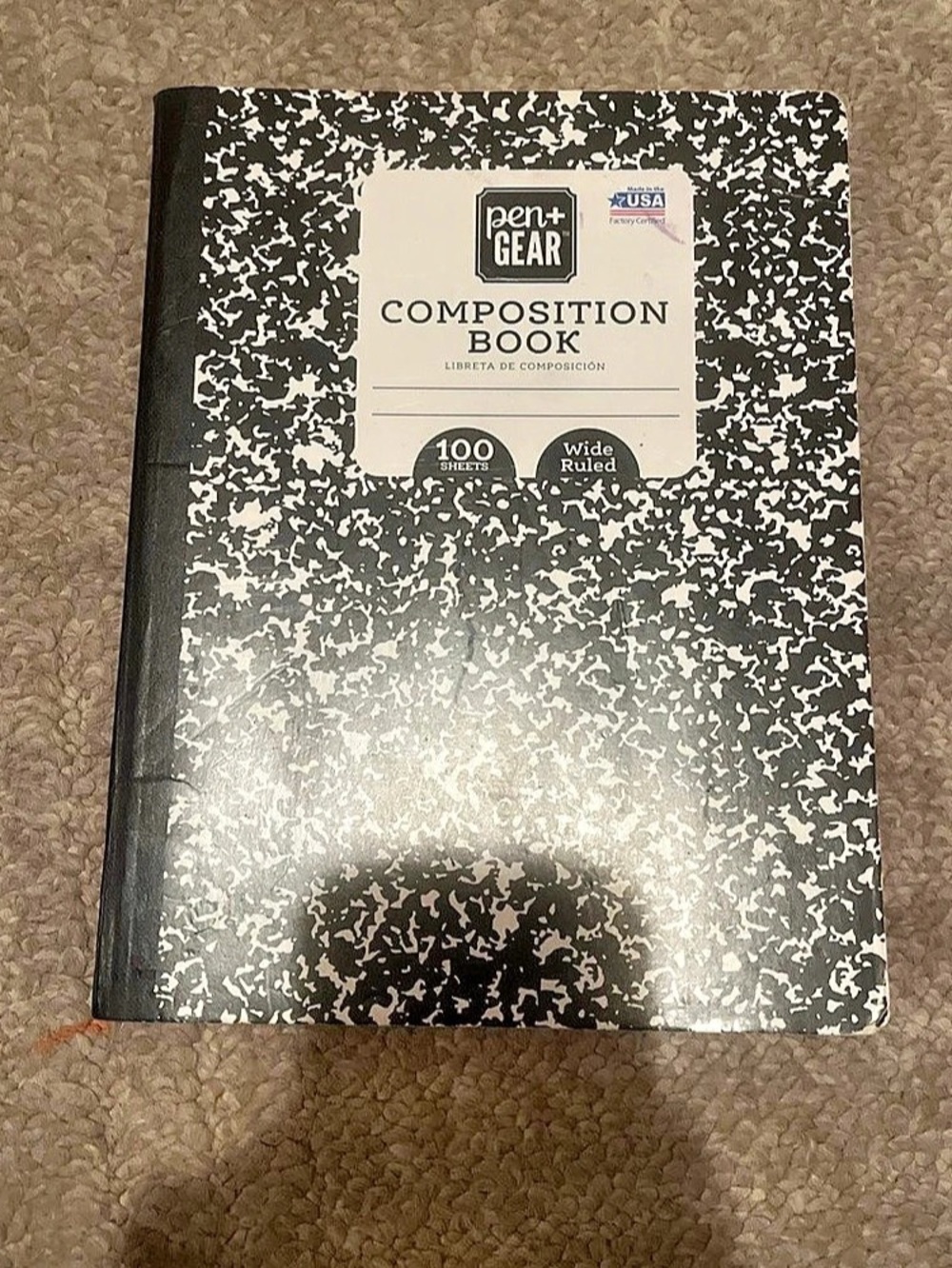 Pen+Gear Composition Book Wide Ruled 100 Sheets Black & White Like New
